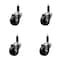Service Caster 3'' SS Phenolic Wheel Swivel 1'' Expanding Stem Caster Set, 4PK SCC-SSEX20S314-PHS-1-4 - alternate 1